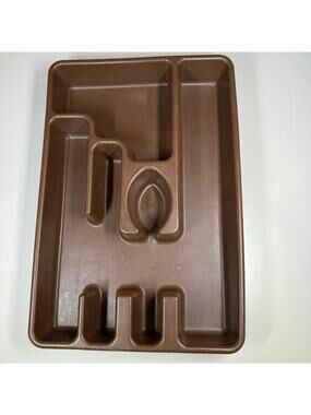 Vintage Rubbermaid 2921 Brown Silverware Tray Utensil Organizer 10x13 USA